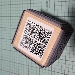 Tiled Quad Cube Rubber Stamp